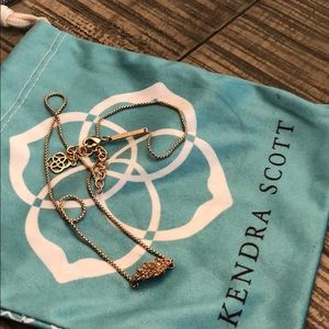 Kendra Scott Rose Gold Drusy Stone Necklace